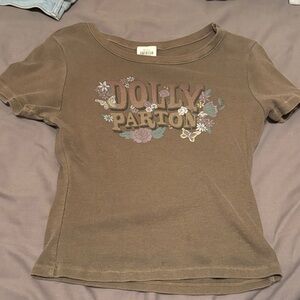 PacSun Olive Graphic Tee with Floral Design